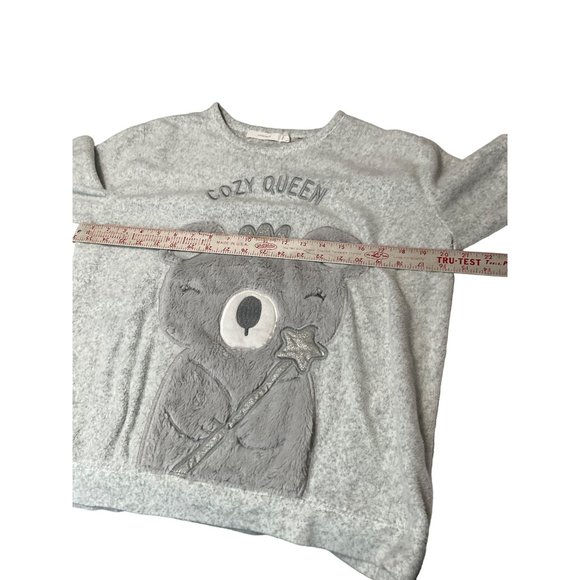 Cozy‎ Queen Bear Fleece Pullover Gray xL Women's - Picture 5 of 5